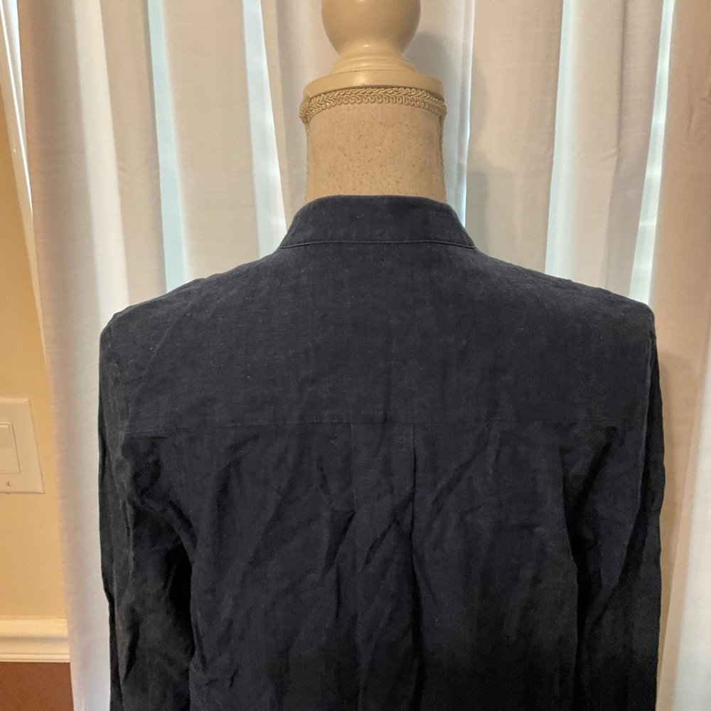 COS Chambray Dress US 8 Blue Long Sleeve Tunic Style Half Button - Picture 7 of 9